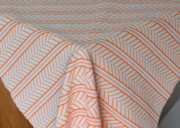 White and Orange Polyrayon blend 34" by 57"