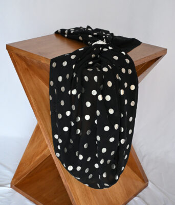 New Black with white poke a dots fabric 44 inches wide, 2 yards